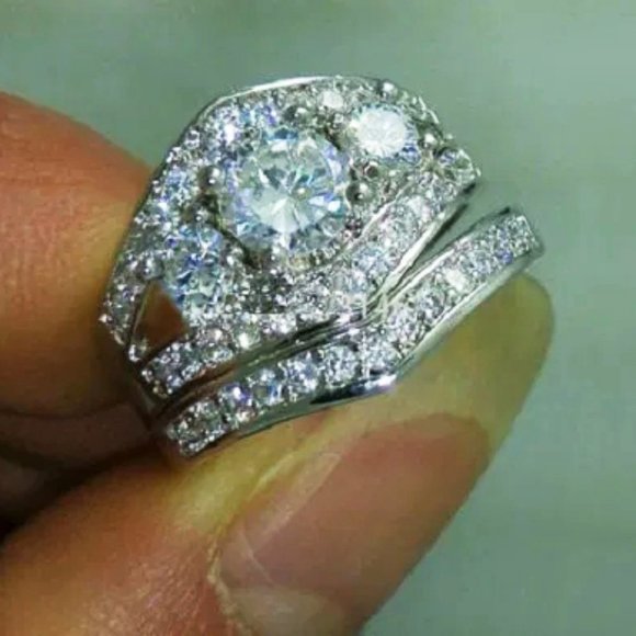 🎀2pcs 925 Sterling Silver Plated Retro Carved Luxury FashionUNVN12133 - Picture 4 of 4